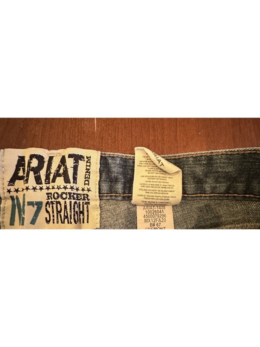 Ariat M7 Rocker Straight Leg Mens Jeans 33x36 Medium Wash Denim Blue - Picture 7 of 8